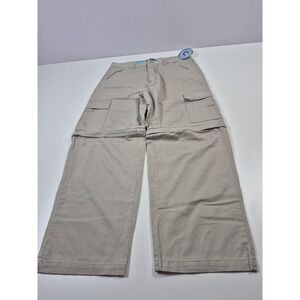 VTG Utility Cargo Pants Mens 33x30 Tan Zip Off Convertible Hiking Workwear Y2K